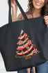 Faux Yarn Candy Cane Wishes Canvas Jumbo Tote