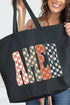 Checkered Amen Canvas Jumbo Tote