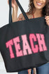 Checkered Teach Canvas Jumbo Tote