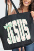 Coquette Cross Jesus Canvas Jumbo Tote