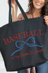 Coquette My Favorite Baseball Canvas Jumbo Tote