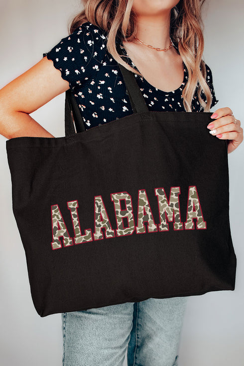 Crimson Alabama Camo Canvas Jumbo Tote