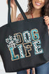 Dog Life Faux Glitter Canvas Jumbo Tote