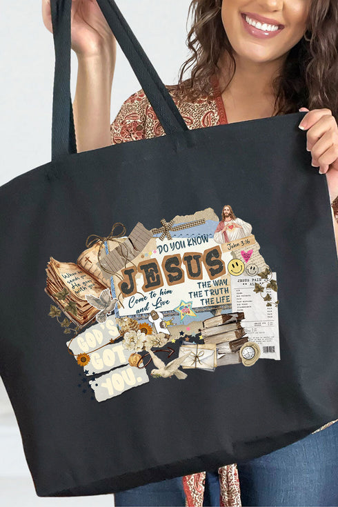 Do You Know Jesus Canvas Jumbo Tote