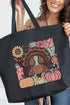 Fall Floral Turkey Canvas Jumbo Tote