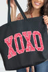 Faux Glitter XOXO Canvas Jumbo Tote