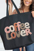Faux Yarn Coffee Lover Canvas Jumbo Tote