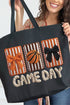 Faux Yarn Coquette Game Day Canvas Jumbo Tote