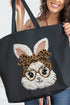 Faux Yarn Easter Bunny Canvas Jumbo Tote