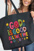 Faux Yarn God Is Good Canvas Jumbo Tote