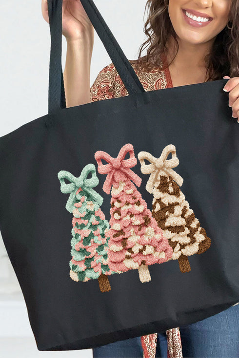 Faux Yarn Coquette Trio Canvas Jumbo Tote
