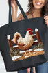 Faux Yarn Winter Chicken Canvas Jumbo Tote