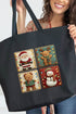 Gang's All Here Christmas Canvas Jumbo Tote