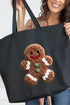 Faux Yarn Gingerbread Kisses Canvas Jumbo Tote