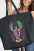 Glitzy Gras Crawfish Canvas Jumbo Tote