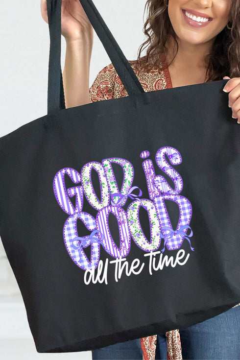 Coquette God Is Good Canvas Jumbo Tote