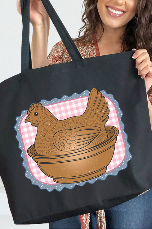 Hen & Home Canvas Jumbo Tote