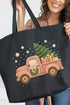 Faux Yarn Holly Jolly Haul Canvas Jumbo Tote