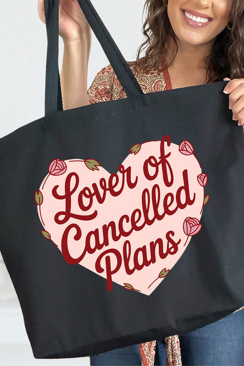 Lover Of Cancelled Plans Canvas Jumbo Tote