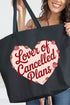 Lover Of Cancelled Plans Canvas Jumbo Tote