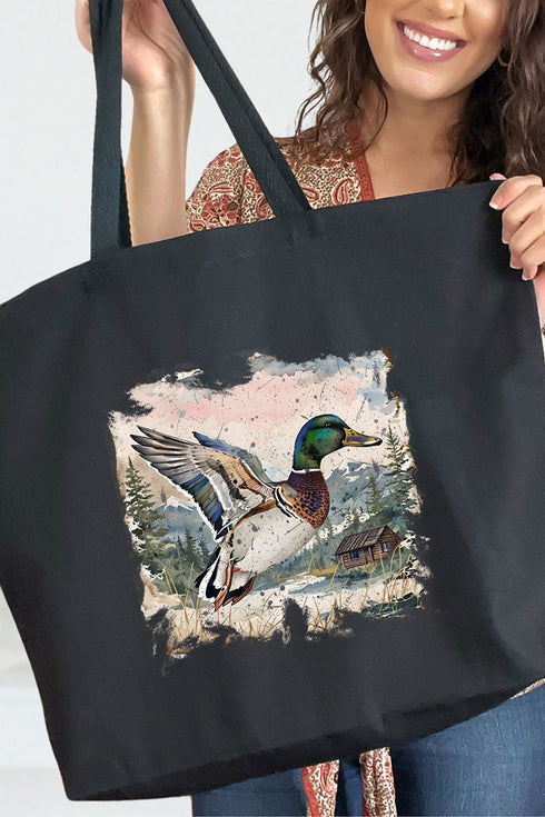 Mallard Mountains Canvas Jumbo Tote