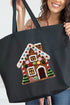 Faux Yarn Merry Manor Canvas Jumbo Tote