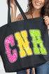 Personalized Neon Care Crew Canvas Jumbo Tote