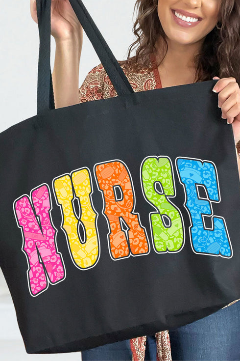 Personalized Neon Care Crew Canvas Jumbo Tote