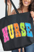Personalized Neon Care Crew Canvas Jumbo Tote