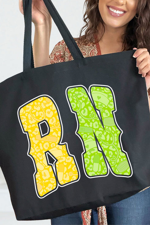 Personalized Neon Care Crew Canvas Jumbo Tote