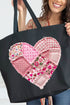 Patchwork Heart Canvas Jumbo Tote