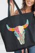 Patchwork Steer Head Canvas Jumbo Tote