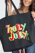 Retro Holly Jolly Canvas Jumbo Tote