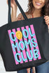 Striped Happy Cool Moms Club Canvas Jumbo Tote