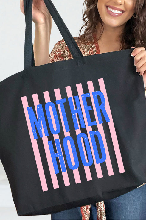 Striped Motherhood Canvas Jumbo Tote