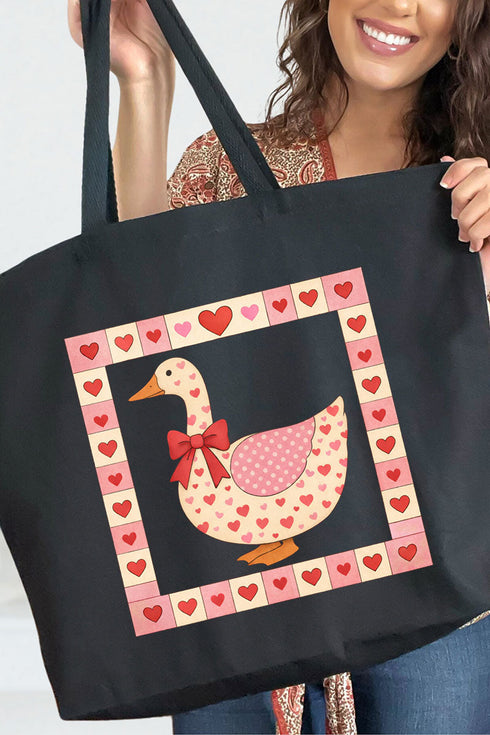 Sweetheart Goose Canvas Jumbo Tote