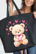 Teddy In Love Canvas Jumbo Tote