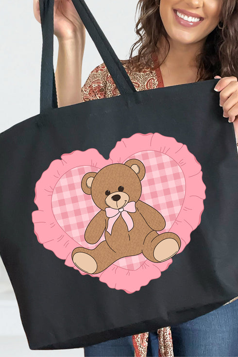 Tender Heart Canvas Jumbo Tote