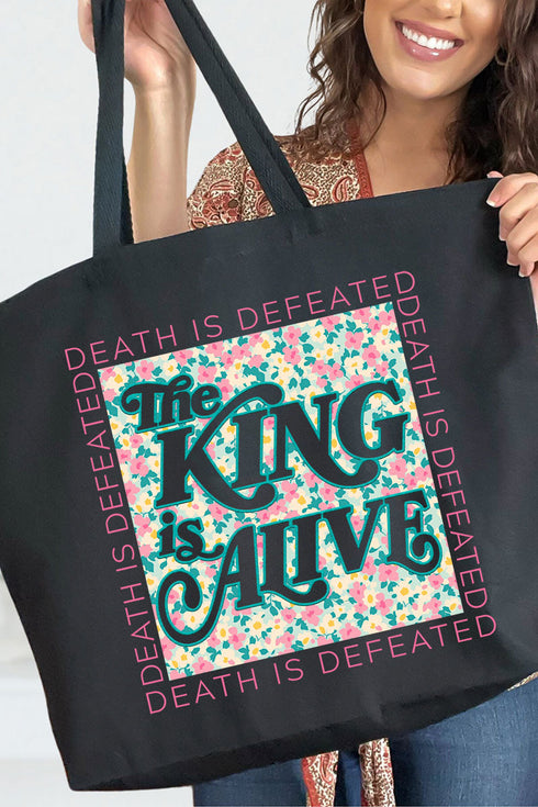 The King Is Alive Canvas Jumbo Tote