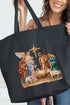 The Painted Nativity Scene Canvas Jumbo Tote