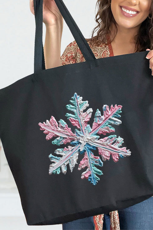 The Painted Snowflake Canvas Jumbo Tote