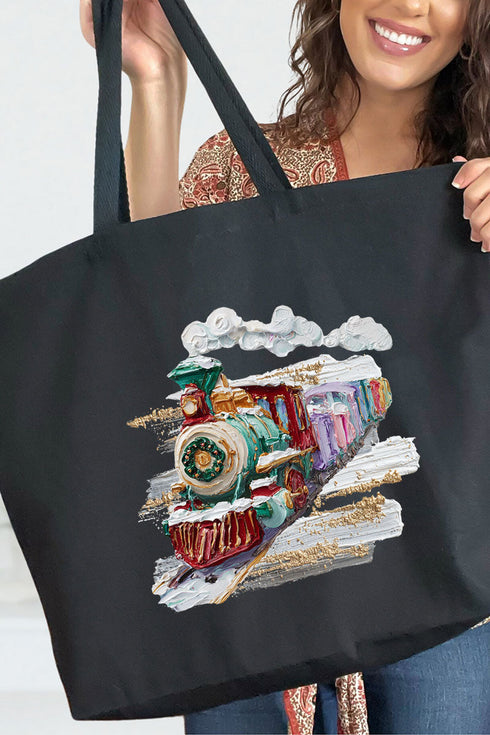 The Painted Train Canvas Jumbo Tote