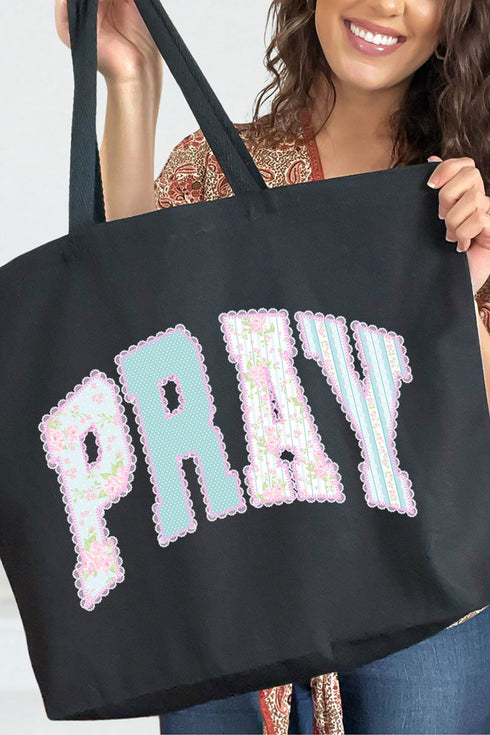Timeless Pray Canvas Jumbo Tote