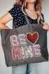 Be Mine Faux Yarn Canvas Jumbo Tote