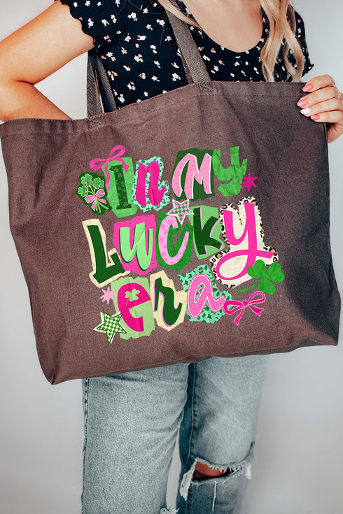 Bold In My Lucky Era Canvas Jumbo Tote