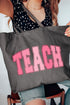 Checkered Teach Canvas Jumbo Tote