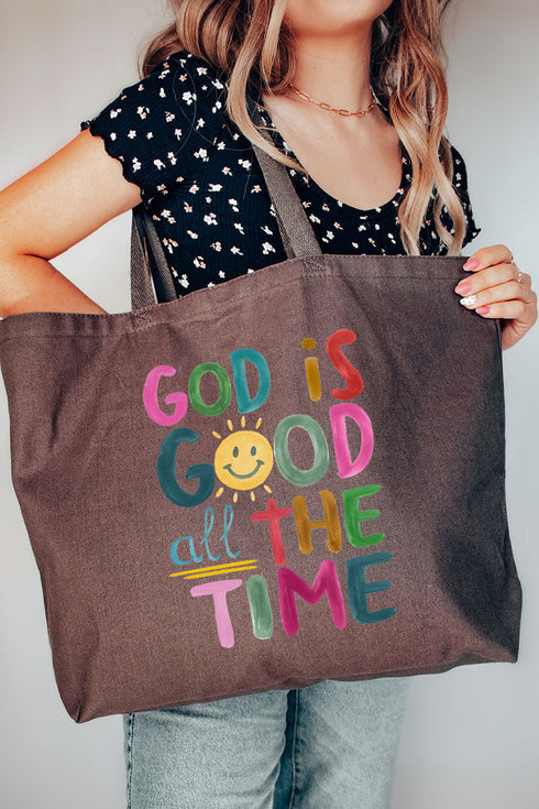 Colorful God Is Good Canvas Jumbo Tote