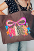 Colorful Preppy Wifey Canvas Jumbo Tote