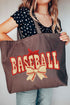 Faux Yarn Baseball Coquette Canvas Jumbo Tote