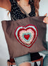 Faux Yarn Heart Collection Canvas Jumbo Tote